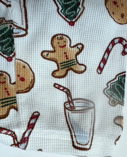 Carters White Waffled Christmas Treats Two Piece PJ Set (2T)