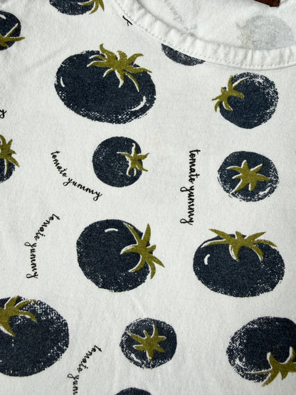 Milibam White & Blue Tomatos T-Shirt (3/4T)
