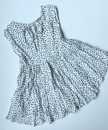 Alice + Ames White & Black Polkadot Sleeveless Dress (2T)