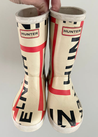 Hunter White & Print Rubber Boots (UK9)