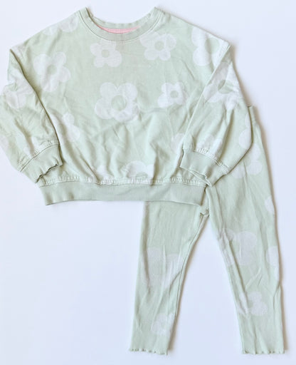 George Green Flowers Sweater & Ribbed Leggings Set (3T)