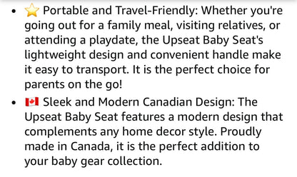 Upseat Baby Floor Seat Booster Chair - Grey