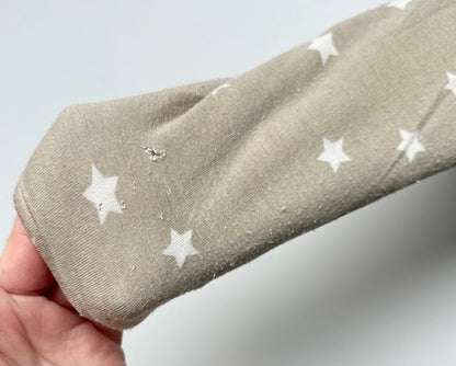 Gunamuna Beige & White Stars Long Sleeve Sleep Sack (3-9 Months)