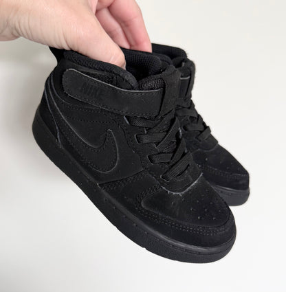 Nike Court Borough Mid 2 Solid Black Stretch Lace & Velcro Sneakers (9)