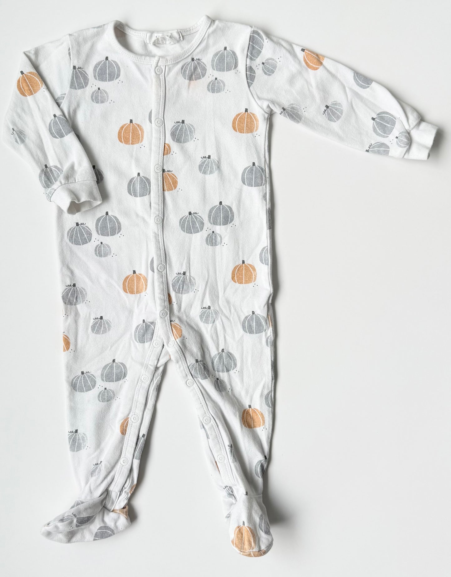 Firsts by Petit Lem White Pumpkins Snap Sleeper (9 Months)