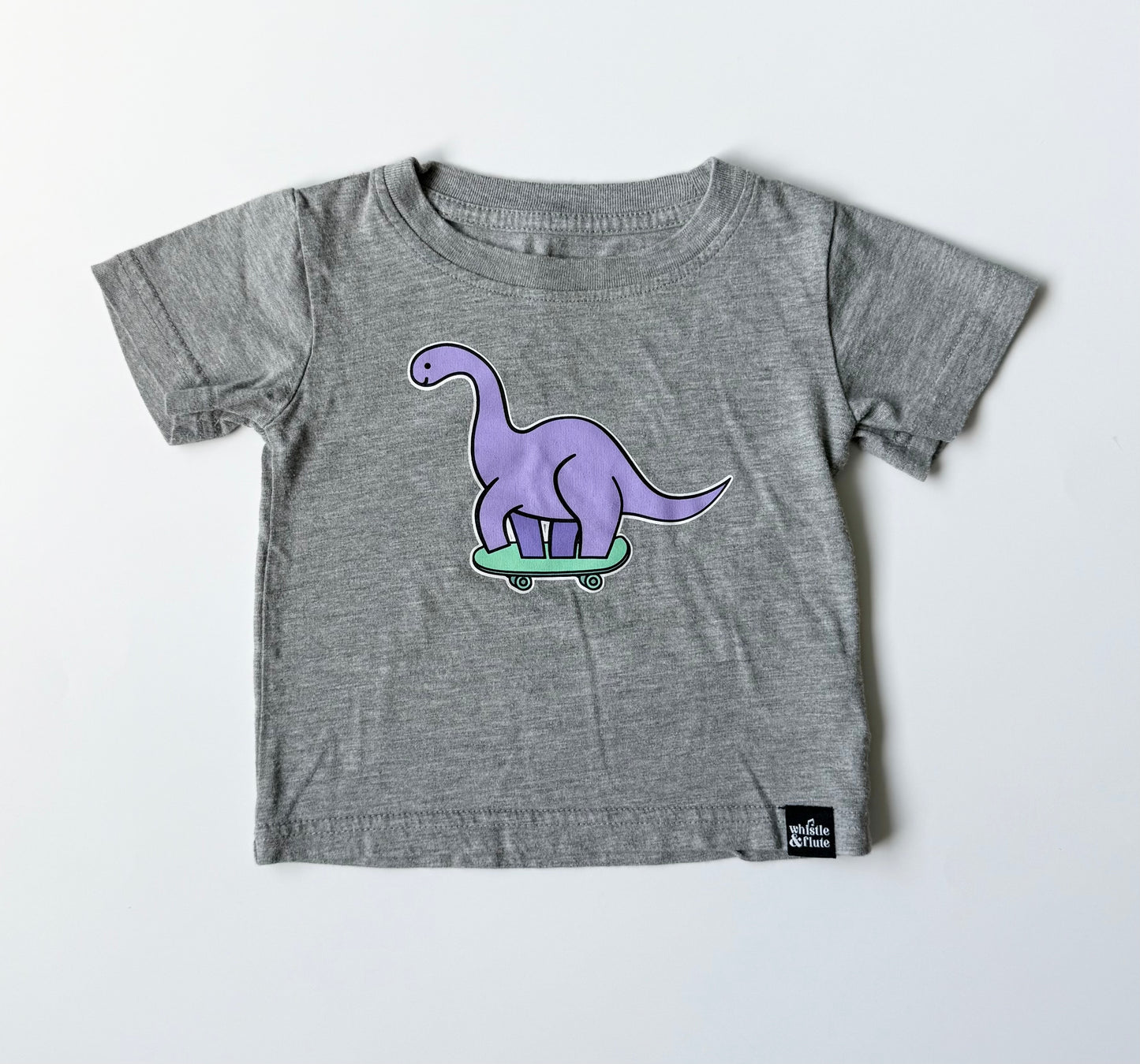 Whistle & Flute Light Grey Skateboarding Dinosaur T-Shirt (12-18 Months)