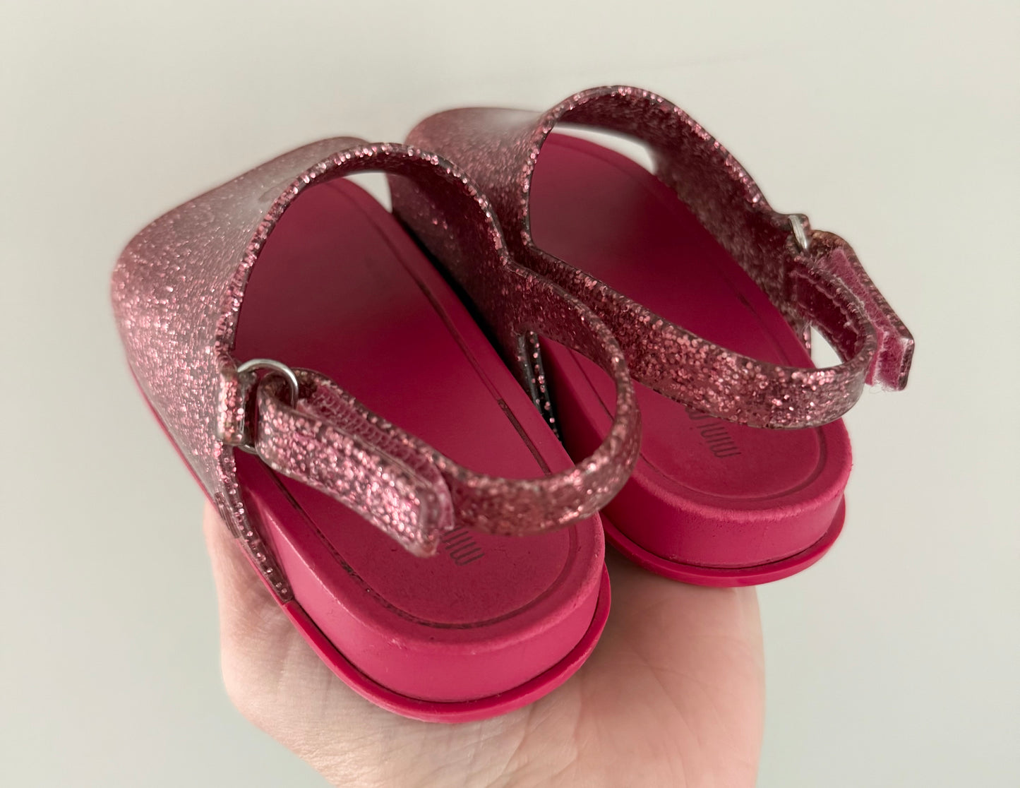 Mini Melissa Pink Sparkle Beach Slide Sandal (7)