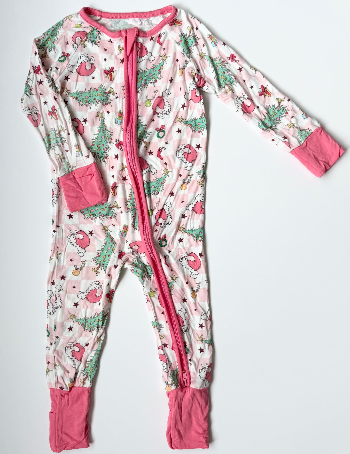 How The Grinch Stole Christmas Pink Sleeper Romper (12-18 Months)