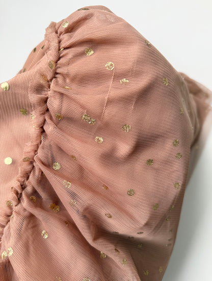 H&M Tan & Gold Polkadot Tulle Dress (5-6 Years)