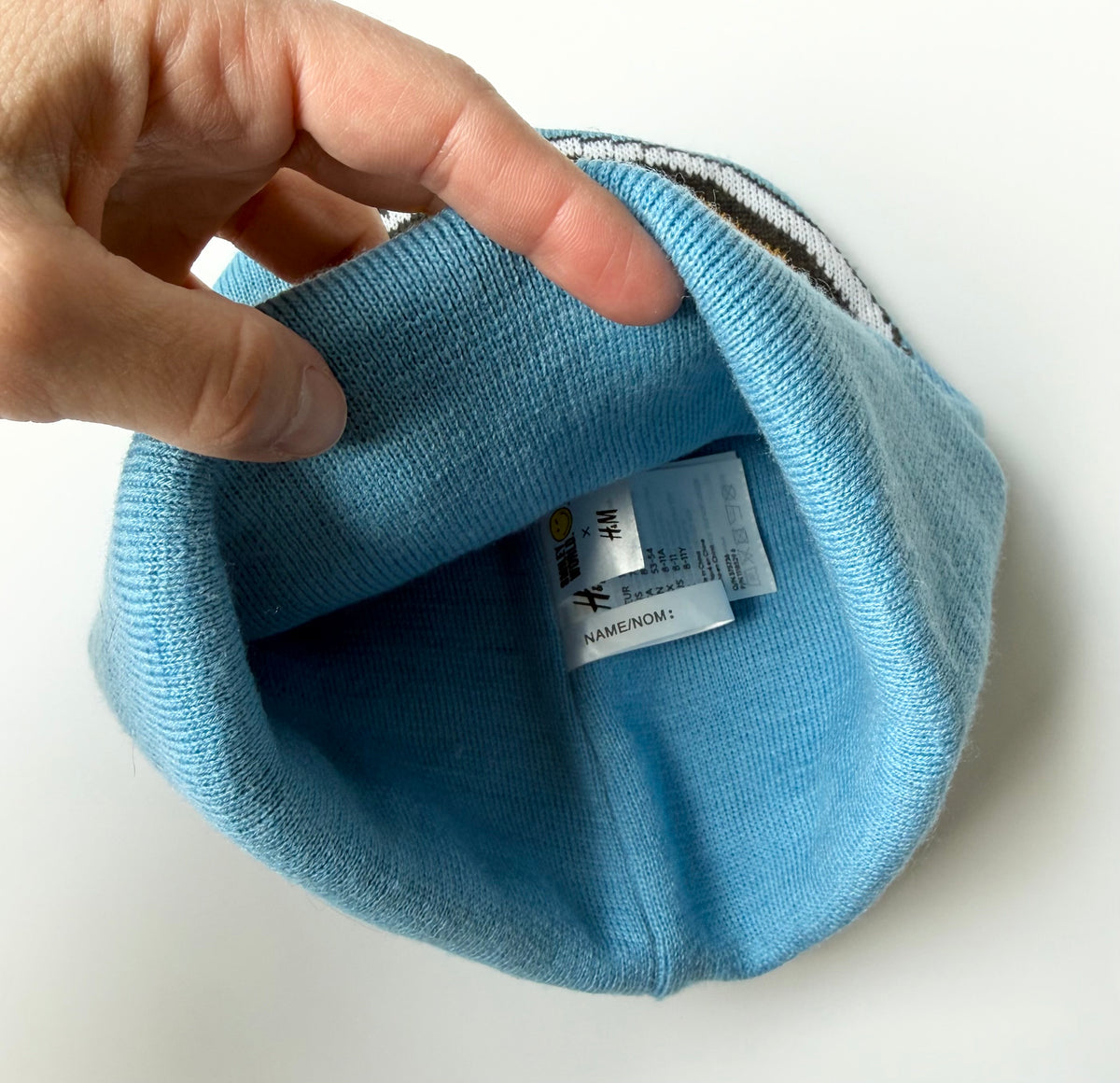 H&M x Smiley World Blue Smiley Cuffed Beanie (8-11 Years)