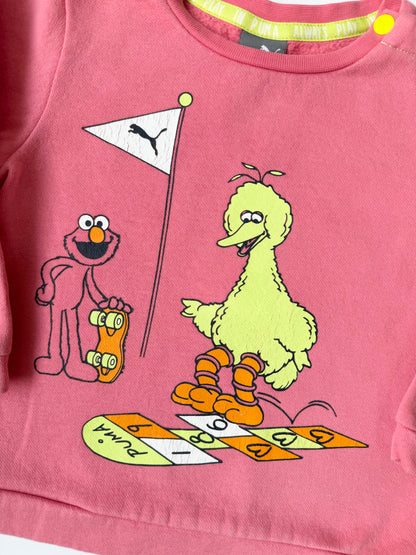 Puma x Sesame Street Pink Hop Scotch Big Big & Elmo Sweater (12-18 Months)