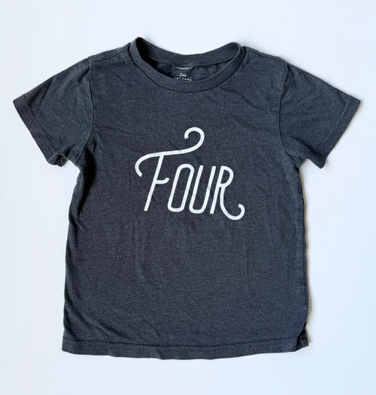 Little Orchard Grey “Four” T-Shirt (4T)