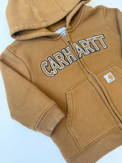 Carhartt Brown “Carhartt” Zip Up Hoodie (12 Months)