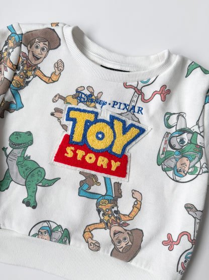 Disney Pixar Toy Story White Characters & Fuzzy Letters Sweater (18 Months)