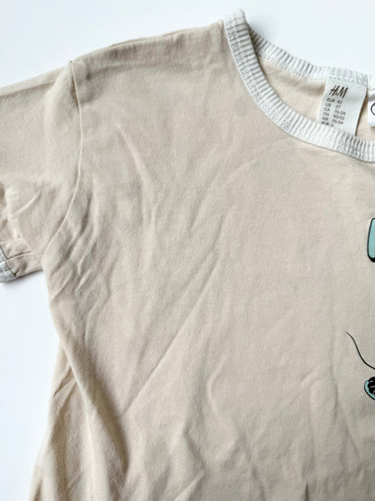 H&M x Disney Tan Surfing Mickey T-Shirt & Matching Shorts Set (18-24 Months)