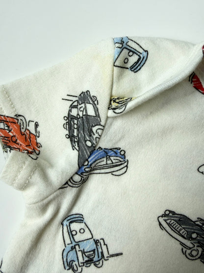 Disney Baby Pixar Cars White AOP Shorty Romper (3-6 Months)