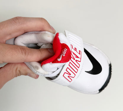 Nike Team Hustle D 8 White & Black & Red Accents High Top Stretch Lace & Velcro Sneakers (3)