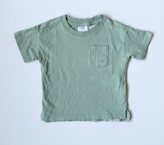 Zara Light Green Pocket T-Shirt (3-6 Months)