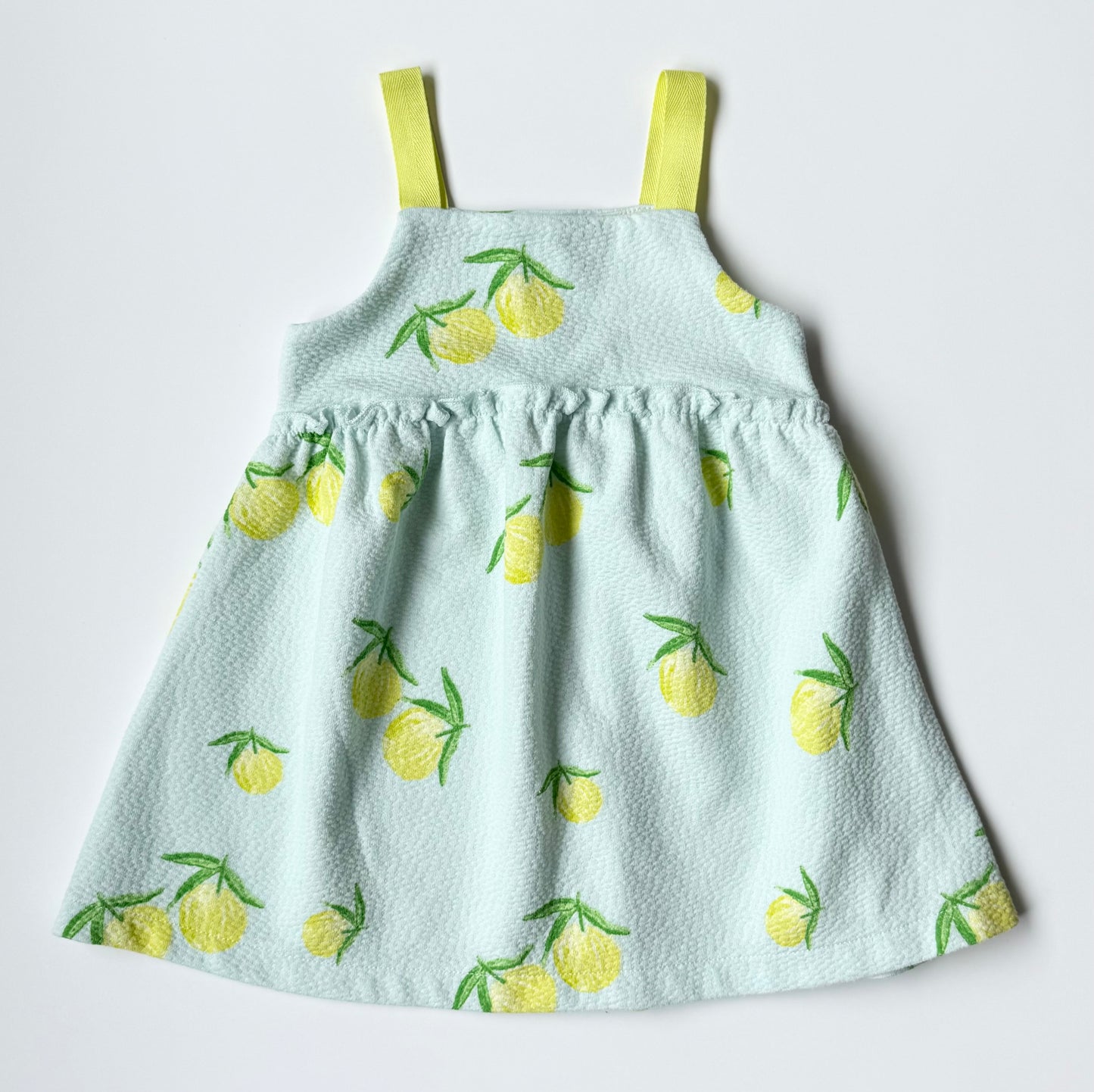 Zara Light Blue & Yellow Pebbled Lemons Tank Dress (12-18 Months)