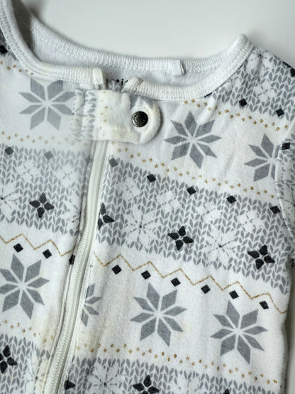Petit Lem Silver Snowflakes Sleeper (12 Months)