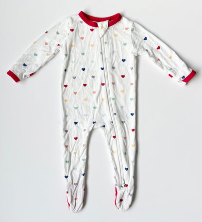 Kyte Multi Hearts Zipper Footie Sleeper (0-3 Months)