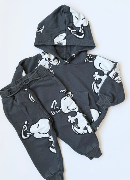 Peanuts x Snoopy Grey Hoodie & Pants Set (18 Months)