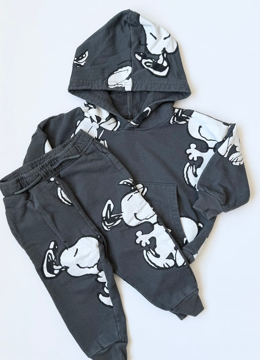 Peanuts x Snoopy Grey Hoodie & Pants Set (18 Months)