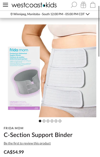 Frida Postpartum Abdominal Support Binder - Grey