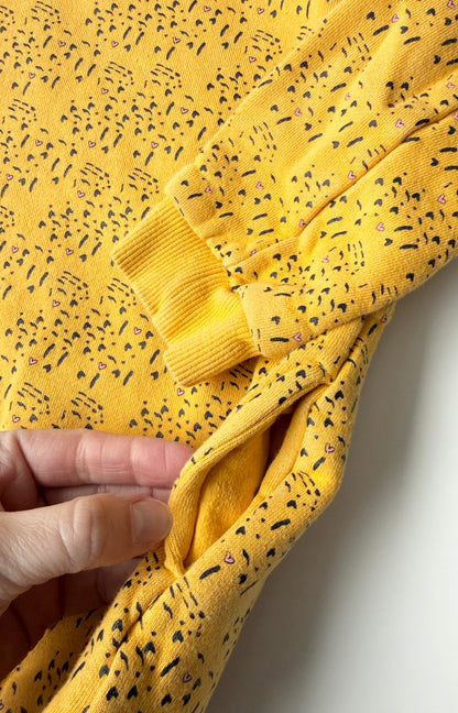 Gardner And The Gang Yellow Lines & Hearts Ruffle Shoulder Sweater (3-4 Years)