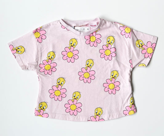 Zara x Looney Tunes Pink Tweedy Flowers T-Shirt (18 Months)