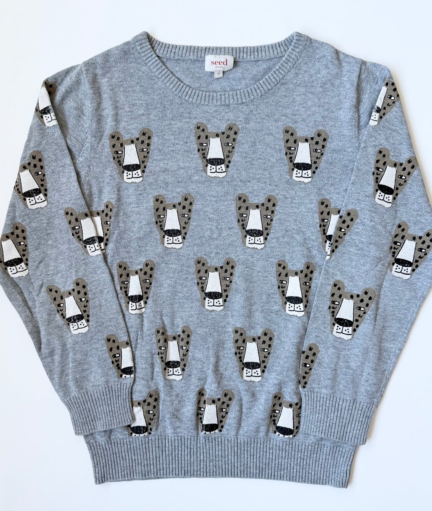 Seed Grey Tigers Knit Sweater (10 Years)