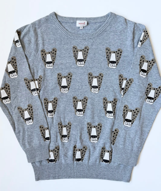Seed Grey Tigers Knit Sweater (10 Years)