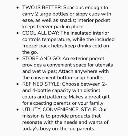 JJ Cole Bottle Cooler Bag in Heather Grey