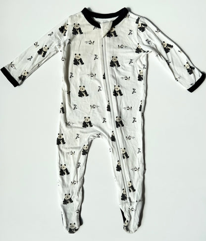 Kyte Black & White Zen Zipper Footie Sleeper (3-6 Months)