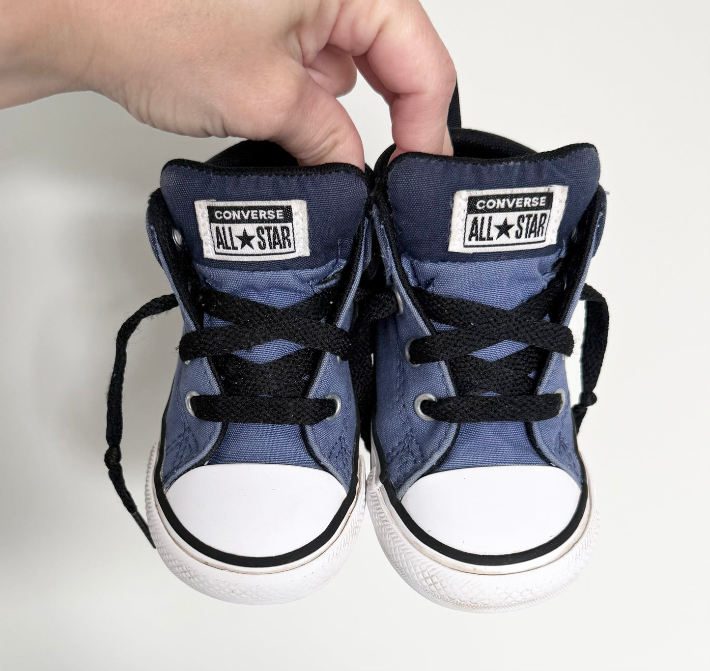 Converse Blue & Black High Top Lace Up Sneakers (6)