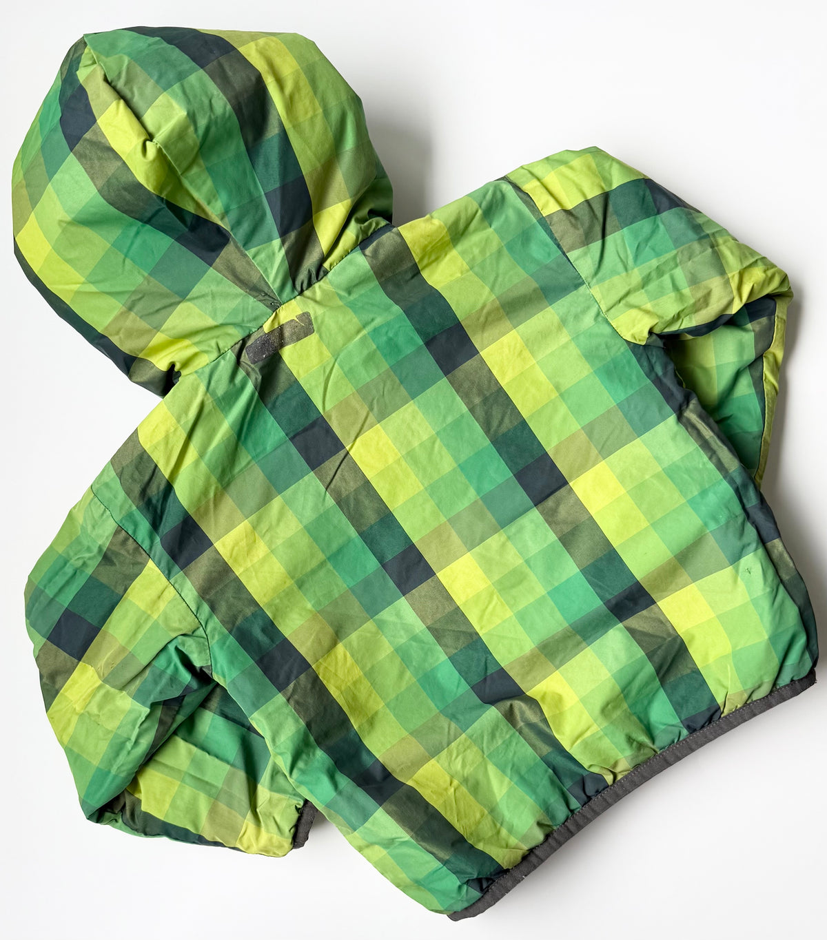 The North Face Perrito Grey & Green Plaid Reversible Jacket (3T)