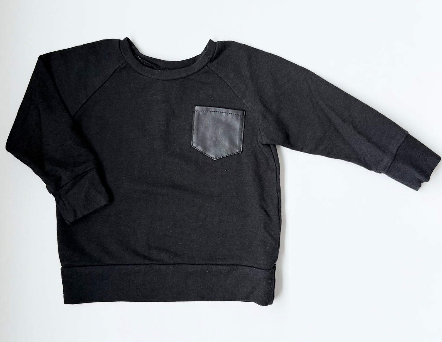 Posh & Cozy Black Pocket Pullover (6-12 Months)