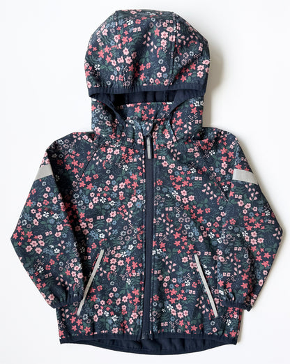 H&M Dark Floral Fleece Lined Hooded Fall Jacket (2-3 Years)