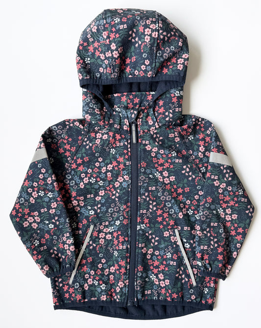 H&M Dark Floral Fleece Lined Hooded Fall Jacket (2-3 Years)