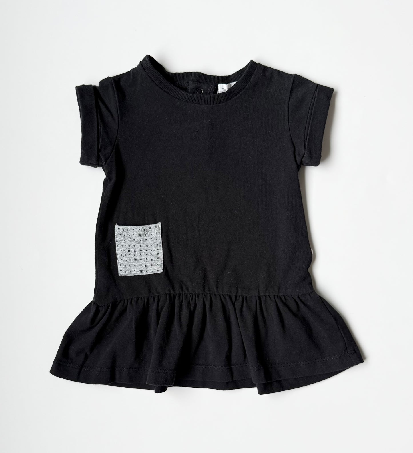 Miles Black T-Shirt Peplum Dress (12 Months)