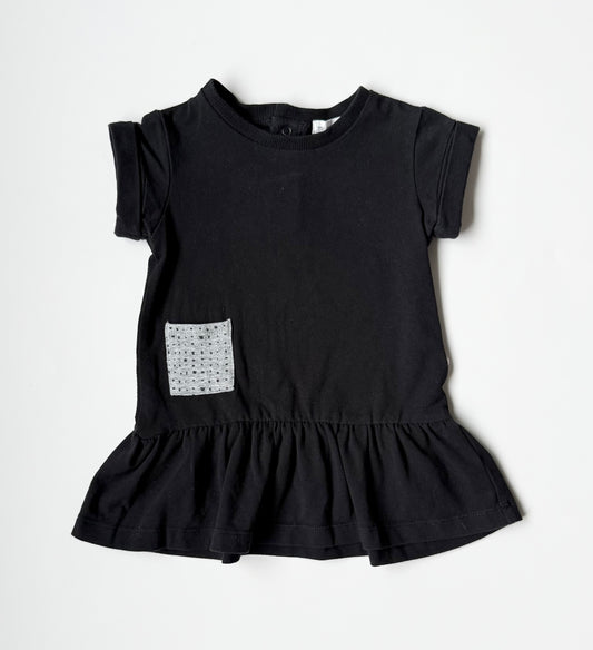 Miles Black T-Shirt Peplum Dress (12 Months)