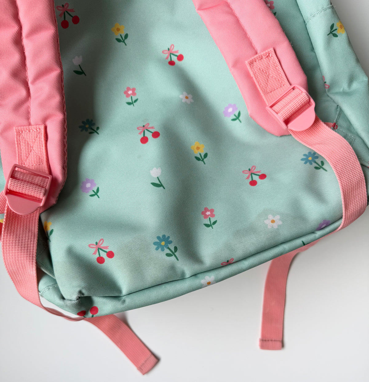 Wonder Co Green & Pink Floral Backpack & Matching Lunch Kit