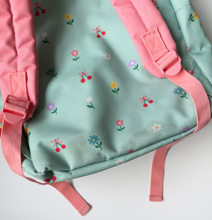 Wonder Co Green & Pink Floral Backpack & Matching Lunch Kit