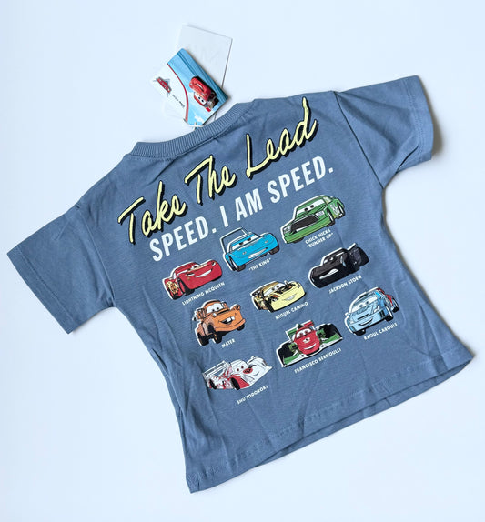 Zara x Disney Pixar Cars Blue “I Am Speed” Characters T-Shirt - New (18 Months)
