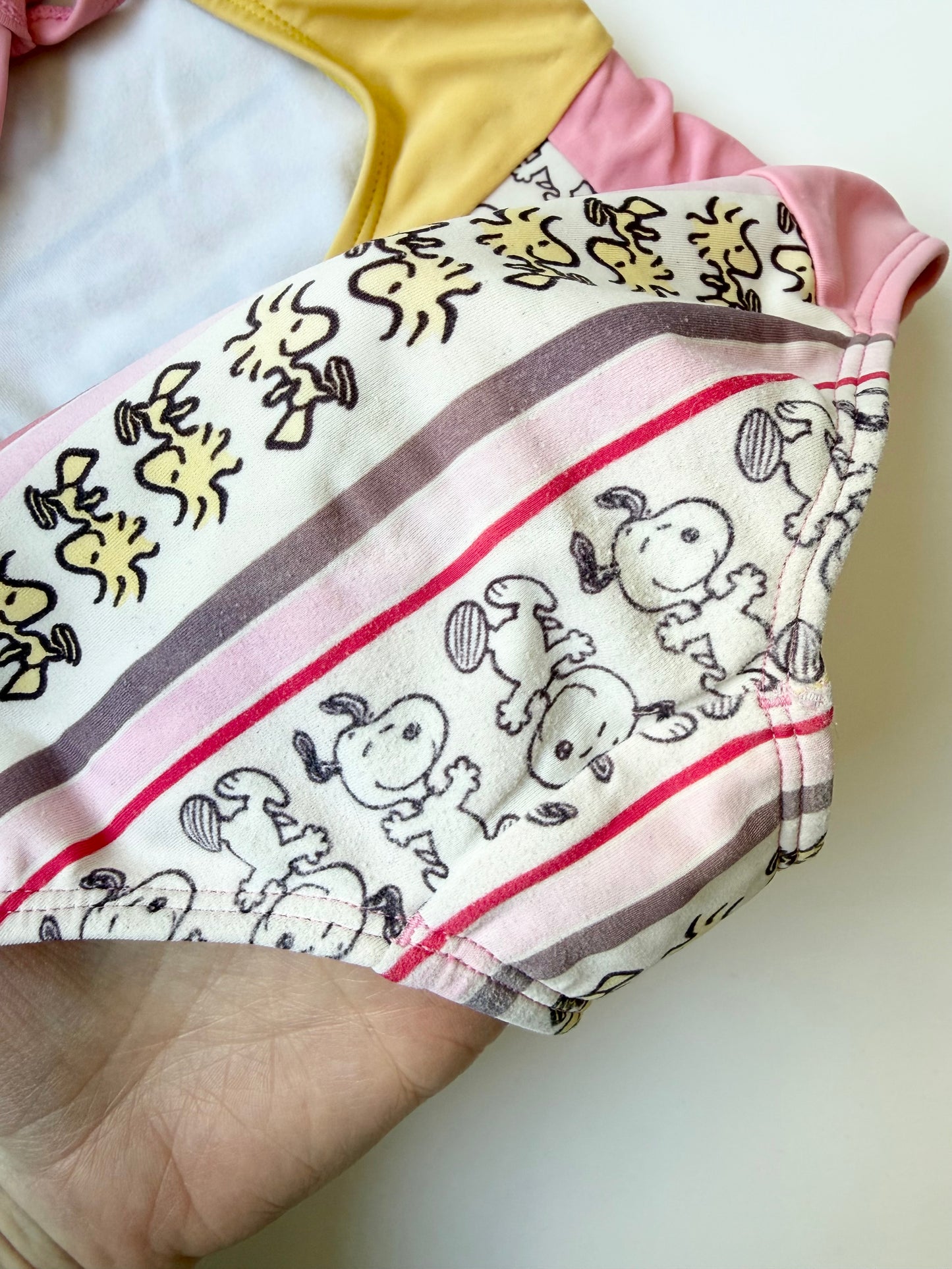Hanna Andersson x Peanuts Pink & Yellow Snoopy/Woodstock One Piece Swimsuit (5 Years)