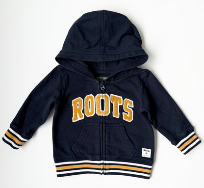 Roots Baby Navy & Yellow Zip Up Hoodie (3-6 Months)