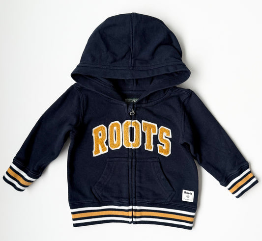 Roots Baby Navy & Yellow Zip Up Hoodie (3-6 Months)