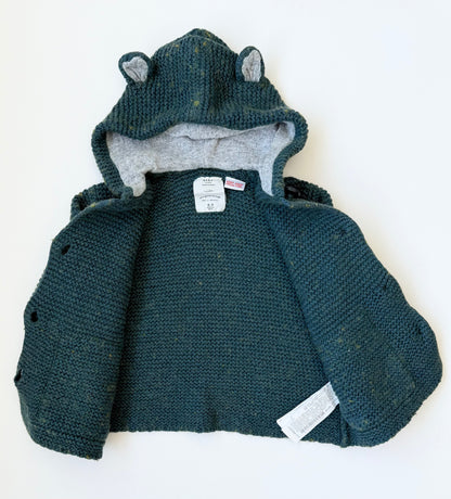 Zara Knitwear Blue Teddy Knit Button Up Sweater (2-3 Years)