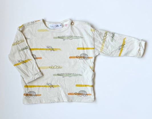 Zara White Alligator Long Sleeve (3-6 Months)