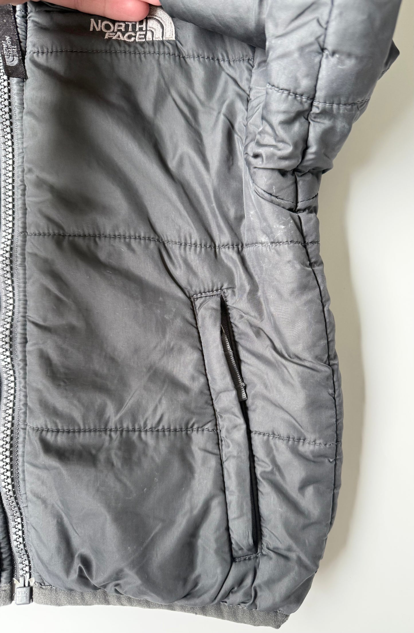 The North Face Perrito Grey & Green Plaid Reversible Jacket (2T)